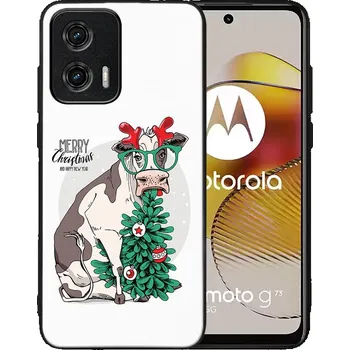 Vánoční dekorace VSECHNONAMOBIL 76144 MY ART Kryt s vánočním designem Motorola Moto G73 5G MERRY CHRISTMAS (074)