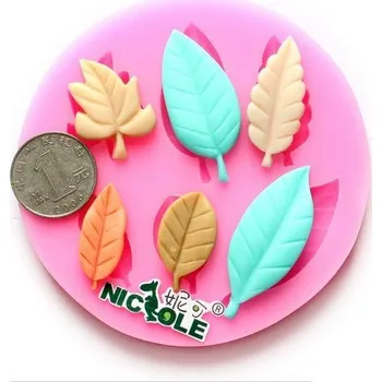 Silikonová forma - ozdoby Listy 6 ks
