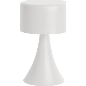 Lampička Present time Bílá kovová stolní LED lampa Reno