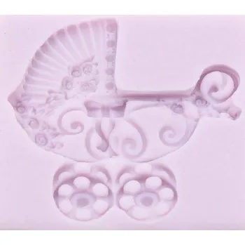 Silikonová forma - Kočárek reliéf 65 x 70 mm