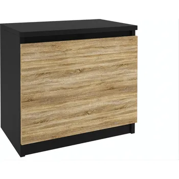 Noční stolek Noční stolek Belini černý / dub sonoma