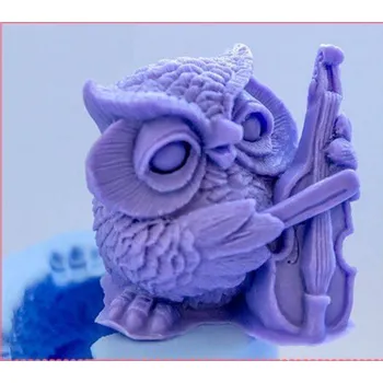 Silikonová forma - Sovička hrající 45 x 45 x 60 mm