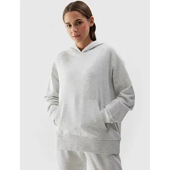 Dámská mikina Dámská tepláková mikina bez zapínání a s kapucí 4F - šedá velikost XL šedá