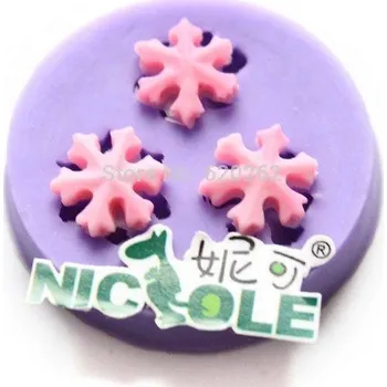 Silikonová forma - ozdoby Vločky mini 3 ks