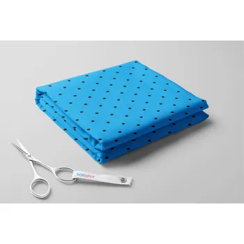 Microfibra, Černé drobné puntíky na světlém podkladu Barva: Modrá