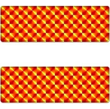 Samolepicí dekorace na vozidlo 3D pružné oranžové gelové odrazky, 68 x 25 mm, 2 ks