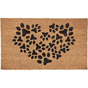 Rohožka Clayre & Eef - kokosová rohožka PAW PRINTS MC248, 75x45 cm