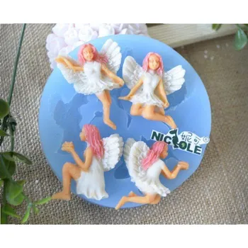 Silikonová forma - ozdoby Víly 4 ks