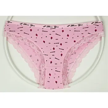 Kalhotky ELEVEK Bavlněné kalhotky s kraječkou K112 Velikost: XL, Barva: růžová