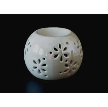 Aroma lampa Aromalampa z keramiky - PERLEŤOVÁ BÍLÁ