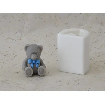 Silikonová forma - Medvídek s mašlí 45 x 40 x 50 mm