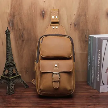 Pánská kožená taška přes hruď NW696 Barva (Varianta): světle hnědá2