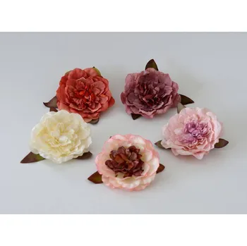 umělá květina Umělý květ Rozkvetlá růže 1 ks růžová žíhaná