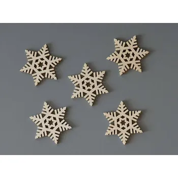 Vánoční dekorace Dřevěné dekorace - Vločka 4 cm