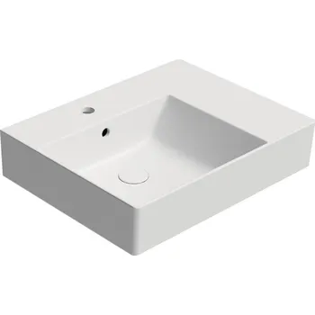 KUBE X keramické umyvadlo 60x47cm, s odkládací plochou vpravo, bílá mat
