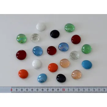 Korálek Skleněné pecky (nugety) - bal. 20 ks R - čiré s perletí