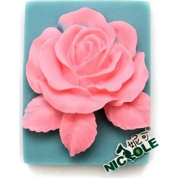 Silikonová forma mýdlo s 3D růží - 75 x 58 x 30 mm