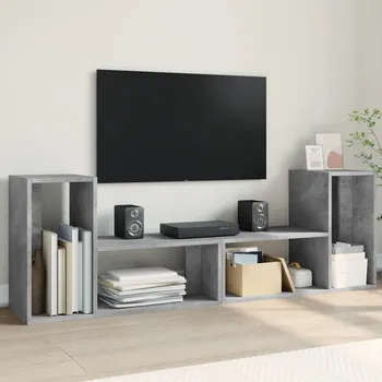 Obývací stěna vidaXL TV skříňky 2 ks 75 x 30 x 50 cm kompozitní dřevo [840788] Barva: Betonová šedá
