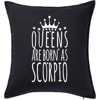 Polštář Queens are born as Scorpio - Štír - Polštář 50x50 - 50x50 - Pouze potah ( Černá )
