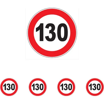Walteco Značka rychlosti 130km, 150x150mm, samolepka Množství: 5 ks