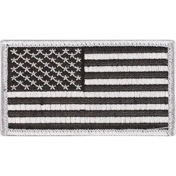 Nášivka ROTHCO Nášivka USA vlajka 4,5 x 8,5 cm velcro ČERNÁ/STŘÍBRNÁ
