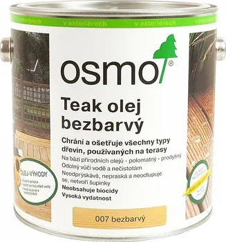 Olej na dřevo OSMO Color Teak olej na terasy bezbarvý 0,125 l