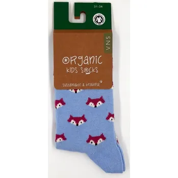 Dětské ponožky VNS Organic kids Fox sky blue, VNS Organic socks 27-30