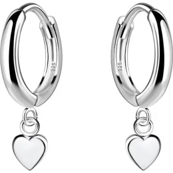 Náušnice stříbrné náušnice kroužky SRDCE