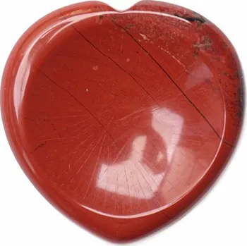 Masážní kámen Jaspis červený masážní hmatka srdce cca 4 cm