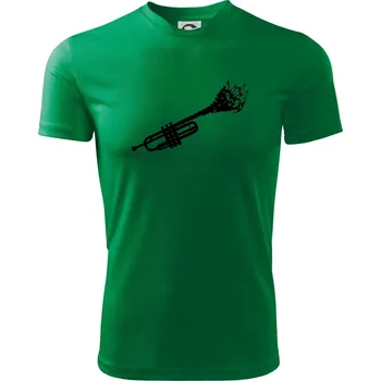 Chlapecké tričko Trubka noty - Dětské triko sportovní (dresovina) - 122 cm/6 let ( Středně zelená )