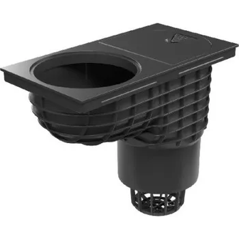 kanalizace Chudej CHUDĚJ KV 160 lapač střešních splavenin 380x200mm, přímý, PP, černá