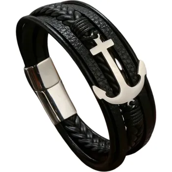 Náramek Pánský náramek Francisco - černý Obvod náramku: 21,5