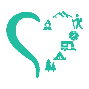 Samolepící dekorace SAMOLEPKA I love camping 001 levá hory srdcem (25 - tyrkysová) NA AUTO, NÁLEPKA, FÓLIE, POLEP, TUNING, VLASTNÍ TEXT, TISK, AUTOSAMOLEPKY.cz, POLEPY, OBRÁZEK, LOGO, SAMOLEPKY