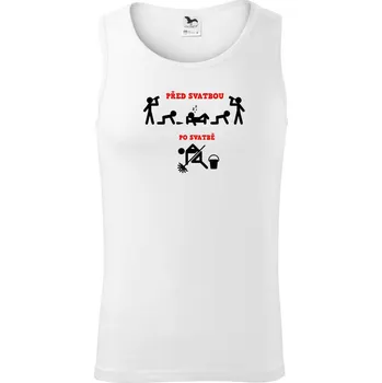 Před a po - svatba párty - Tílko pánské Core - S ( Bílá )