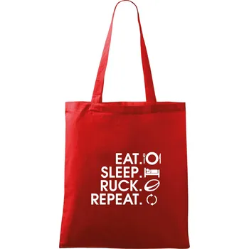 Eat sleep Rugby - Taška bavlněná - 42 x 38 cm ( Červená )