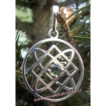 Přívěsek Stříbrný přívěsek s vltavínem - Hvězda Lady Rhodiování: Bez Rhodia