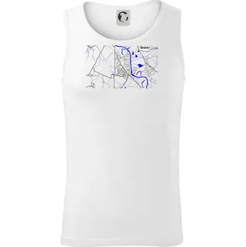 Pánské termoprádlo Neratovice - Mapa s vodními toky - Tílko pánské Core - L ( Bílá )