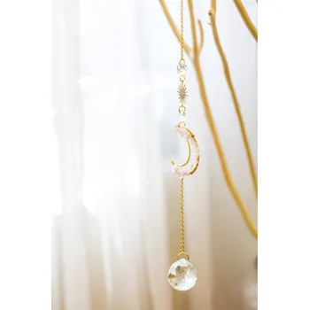 YogaDay Kovový lapač slunce - Bohyně měsíce - pozlacený Druh krystalu: Růženín