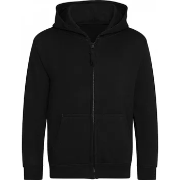 Chlapecká mikina Just Hoods Dětská zipová mikina s dvojitou kapucí a česaným fleecem zevnitř Barva: černá deep, Velikost: 12-13 let JH050K