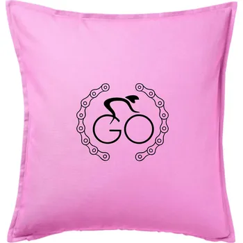 Polštář Logo cyklisty a řetěz - Polštář 50x50 - 50x50 - Pouze potah ( Růžová )