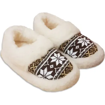 Oblečení a móda Ovčí Věci Barefoot TV bačkory Norsko z ovčí vlny merino nízké hnědá, Velikost EU 45 - 46