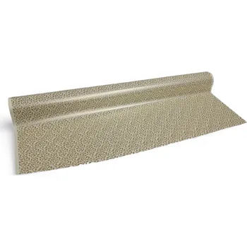 Stuha Floristická fólie 50cm x 9,1m lux lísteček design 21/09 smetanová se zlatou