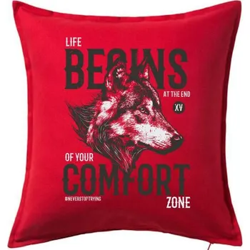 Polštář Wolf life - Polštář 50x50 - 50x50 - Pouze potah ( Červená )