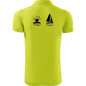 Pánská košile Problem solved - plachetnice - Polokošile Victory sportovní (dresovina) - XL ( Limetková )