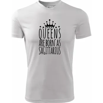 Queens are born as Sagittarius - Střelec - Dětské triko sportovní (dresovina) - 158 cm/12 let ( Bílá )