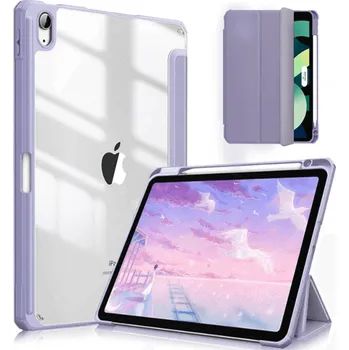 Pouzdro na tablet 2v1 Smart flip cover + zadní silikonový ochranný obal s držákem na pero pro Apple iPad Pro 13" 2024 (7.generace) - fialový