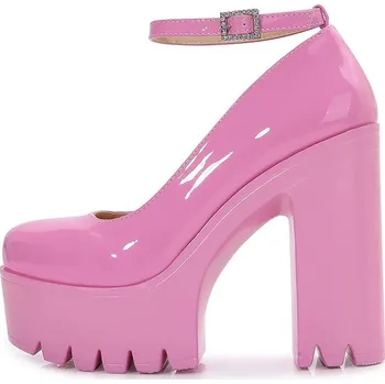 Dámské lodičky Lakované lodičky na traktoru Barva: Růžová, Velikost: 37