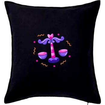 Polštář Váhy veselý motiv - Polštář 50x50 - 50x50 - Pouze potah ( Černá )
