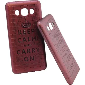 Pouzdro na mobilní telefon Pouzdro Vintage Keep Calm Samsung Galaxy J5 J510 2016 Fialové