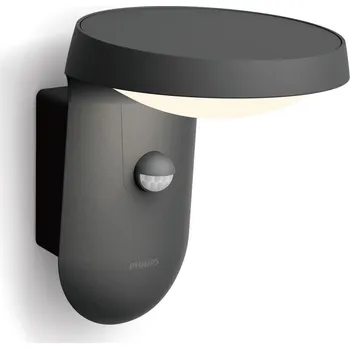 Nástěnné svítidlo Philips 8719514476875 LED venkovní solární nástěnné svítidlo s pohybovým čidlem Tyla 1x9W | 930lm | 4000K | IP44 - antracit